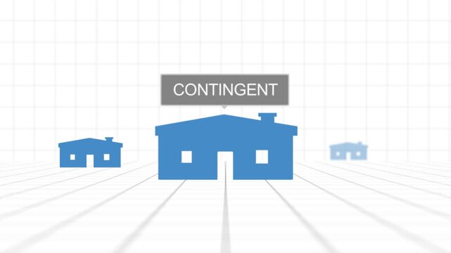 Generic Housing Market Icon on Fake Real Estate Map - Contingent