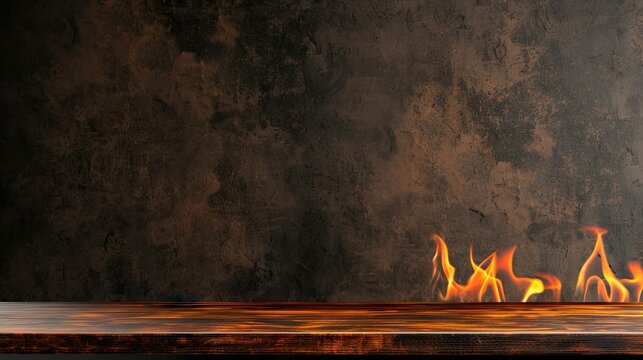Fiery Wood: A Table Ablaze