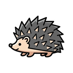 Cute cartoon hedgehog with spikes walking. © Velvet