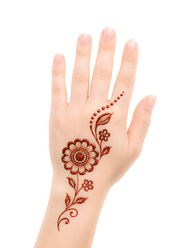 Simple and Elegant Henna Mehndi Design with Floral Vine on Hand
