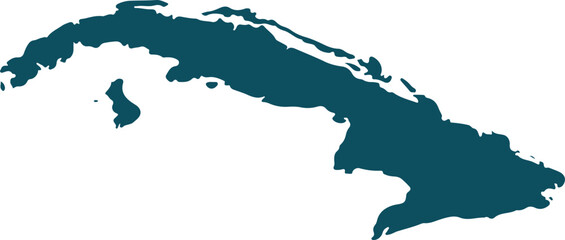 Cuba island map shape geographic location in the Caribbean Sea  America © Suplab_Designer