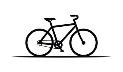 Fototapeta premium Bicycle black silhouette with two wheeled, eco friendly