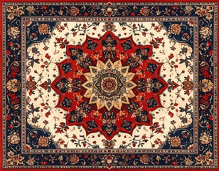 Fototapeta premium 優雅なビンテージ絨毯装飾｜Elegant Vintage Carpet Decoration 