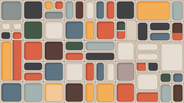 Minimalist modular bento grid layout vector &ndash; Great for architectural blueprints, app interfaces, or systematic design.