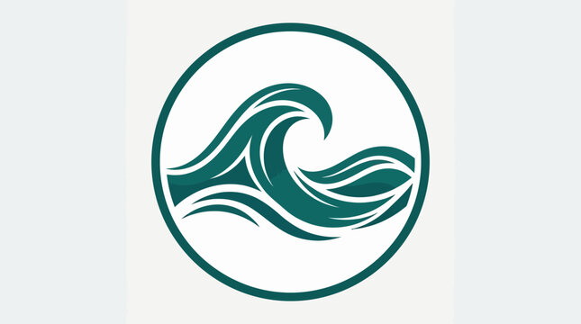 Stylized ocean wave illustration with flowing lines and curves, suitable for logo design or branding