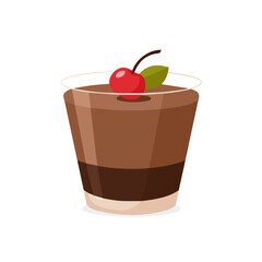 Chocolate Mousse flat vector illustration in a modern and simple 2D style, placed on a white background. © MiniVex