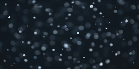 Blue magic winter night sky bokeh texture with falling rain drops on the window and shiny glitter star pattern over a dark water backdrop © Hena Akter