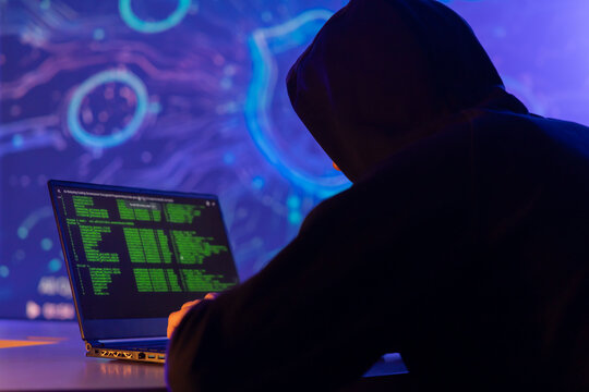 hacker  try to break through the security  with coding on the screen