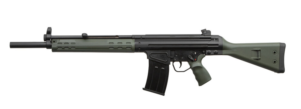 Modern tactical battle rifle with magazine
