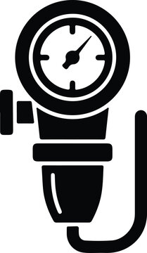 Silhouette vector scuba diving regulator pressure gauge icon black design