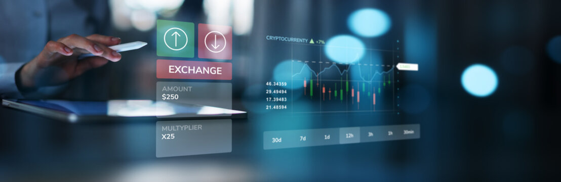 Virtual Cryptocurrency Exchange System with Real Time Market Analysis and Charts.
