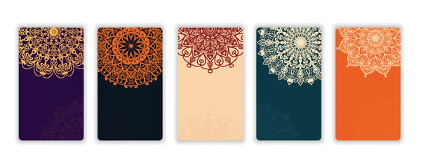 Mandala Luxury Card Background Set Collection Design Template © Nipa