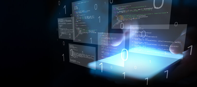 Programming Dashboard Displaying Multiple Code Blocks on Digital Screen.