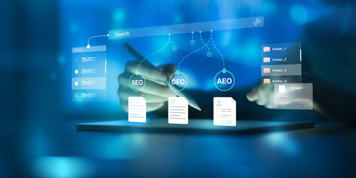 Search Optimization Platform with SEO GEO AEO Workflow and Digital Marketing Analytics Dashboard.
