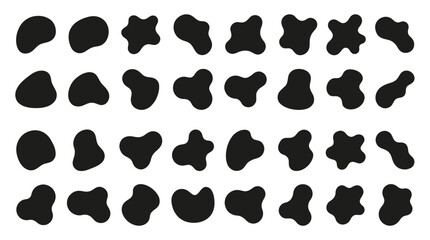 Fototapeta premium Abstract Blob Shape Vector Illustration Set of Organic Fluid Forms, Black Silhouette Design, Modern Minimal Vector Art for Creative Backgrounds and Graphic Composition Projects