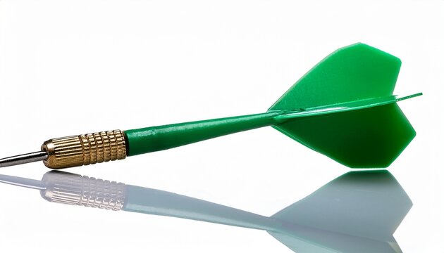 green throwing dart isolated on a white background