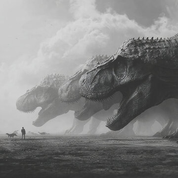 Majestic Triceratops in Dramatic Sky