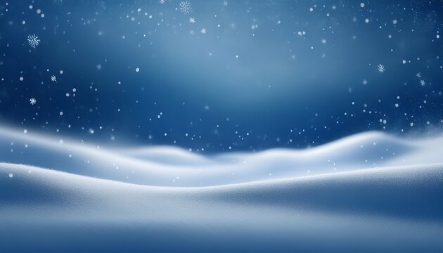 beautiful ultrawide background image of light snowfall falling over of snowdrifts