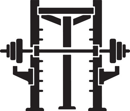 Gym squat rack, weightlifting equipment, fitness gear, workout machine