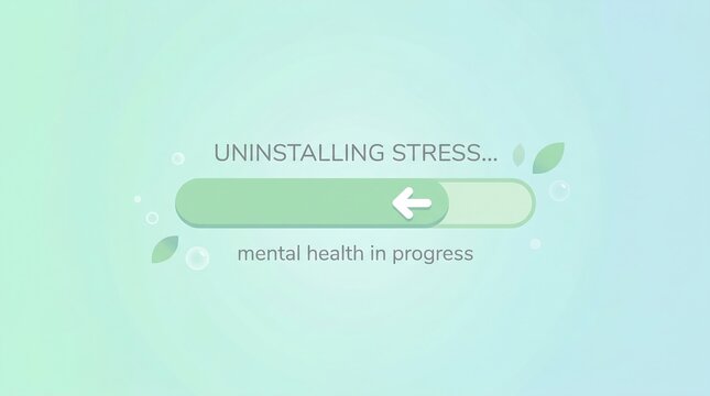 Uninstalling stress progress bar concept for mental health awareness