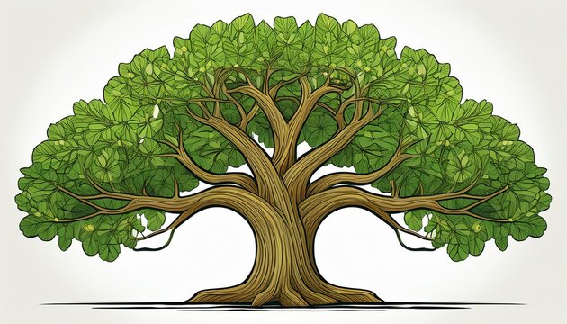 sacred fig tree isolated on a white background