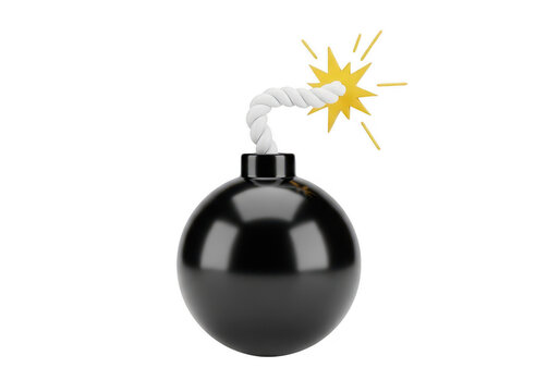 A black bomb with a lit fuse and a bright explosion at the top.