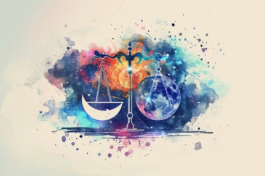 Abstract composition with concept of Libra zodiac sign symbol