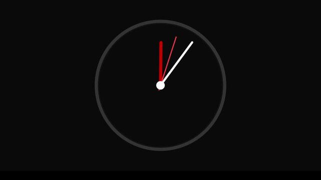 Analog Clock Animation Minimal Time Rotation Motion Graphic Background