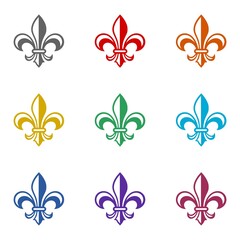 Fleur de lis icon isolated on black background © sljubisa