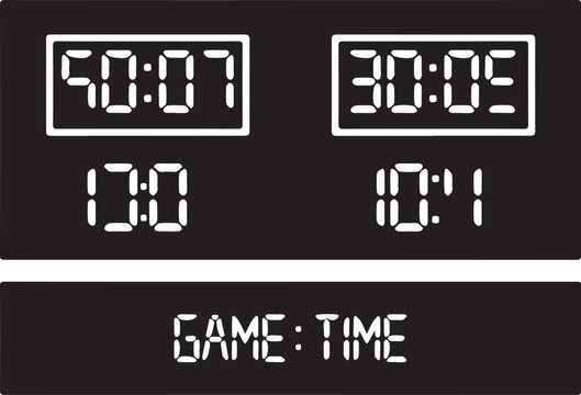 Digital scoreboard, electronic game timer, sports clock, score display