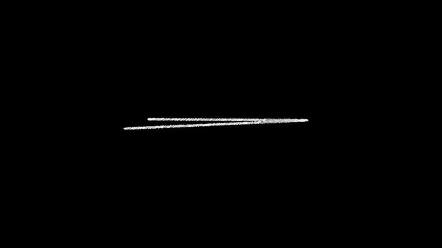 White scribble lines animation on a black background. Hand drawn brush stroke underline highlight line animation. underline highlighter animation, sketching elements for important topic marking text