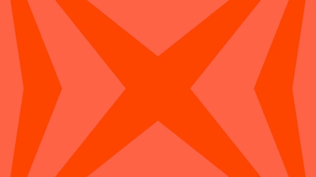 Minimalist geometric motion background, abstract orange starburst pattern, vibrant flat vector animation for modern digital marketing and social media
