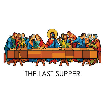 Jesus and disciples at Last Supper.