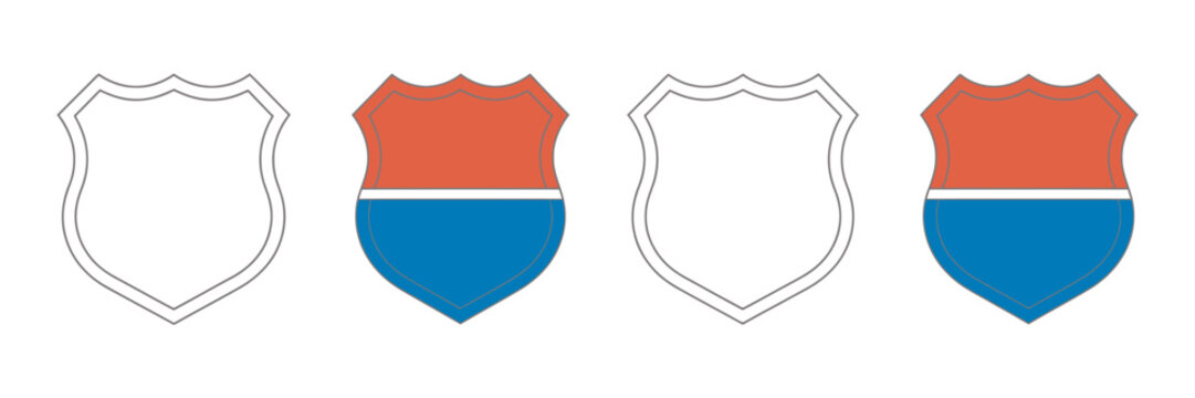 US route signs set, interstate highway shield symbols, vector illustration, road signage collection, American traffic route markers
