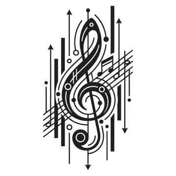 Treble Clef Music Symbol Design.