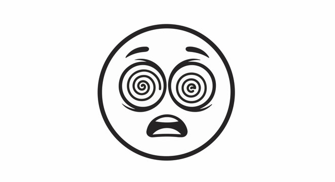 Shocked emoji with swirling eyes and open mouth