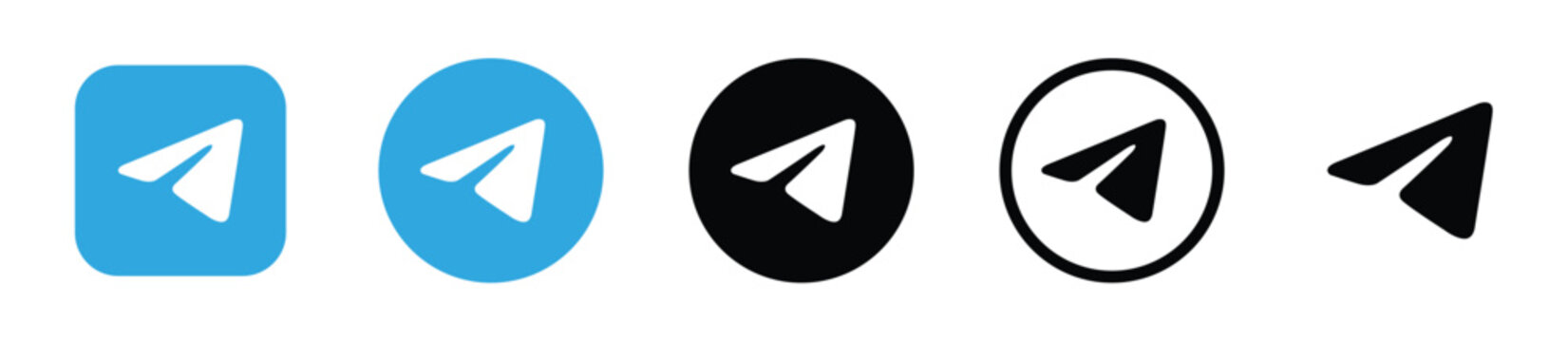 Telegram social media network symbols for connecting blogs, websites, and videos.