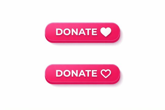 Pink donate button with heart icon for charity campaign