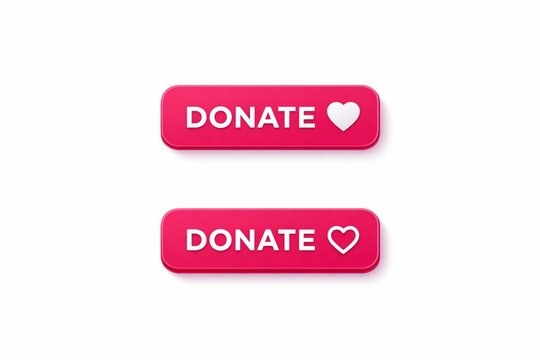 Pink donate button with white heart icon
