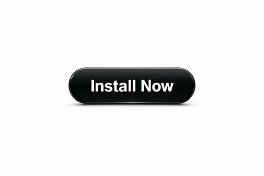 Black modern install now button with white text
