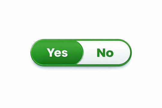 Green toggle switch with yes and no options