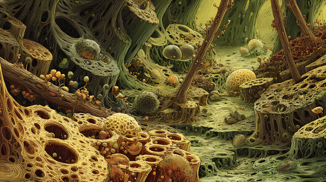cellular landscape microscopic biology background