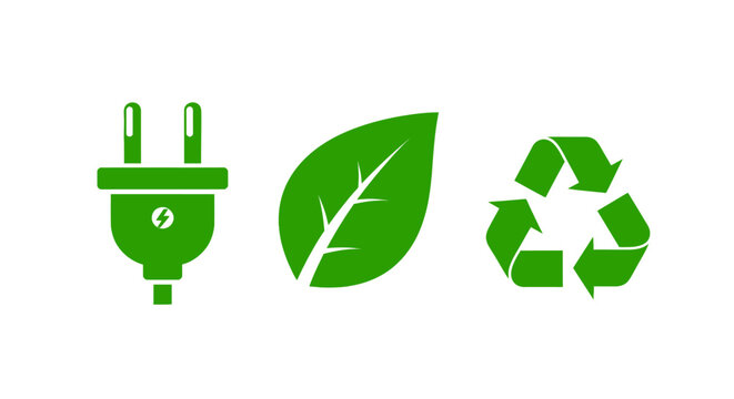 Eco friendly symbol set green icons.