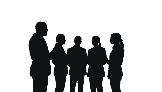 Business professionals stand together in a circle to discuss corporate strategies and team goals effectively.