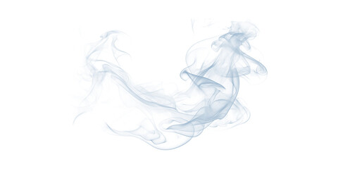 Fototapeta premium Elegant white smoke waves and flowing vapor curves on a pitch black background