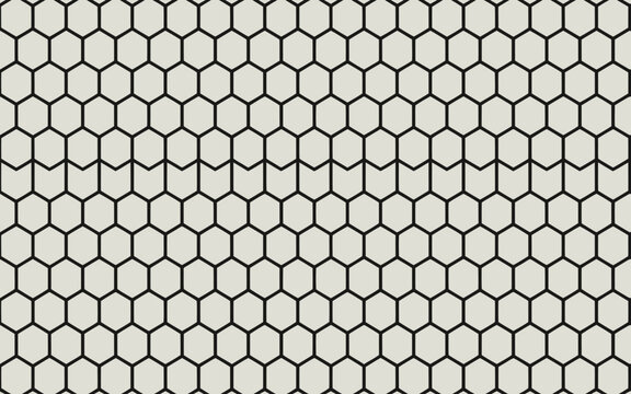 Black honeycomb pattern on white background geometric shape texture design element