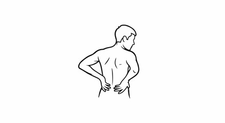 Obraz premium Stylized drawing of a person experiencing lower back pain