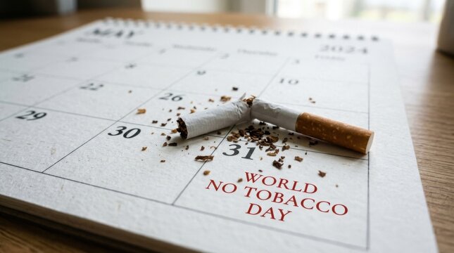 Broken Cigarette on Monthly Calendar Page for May 31st