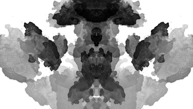 Rorschach test, mysterious symmetrical figures, created by computer.