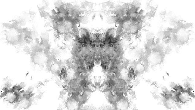Rorschach test, mysterious symmetrical figures, created by computer.